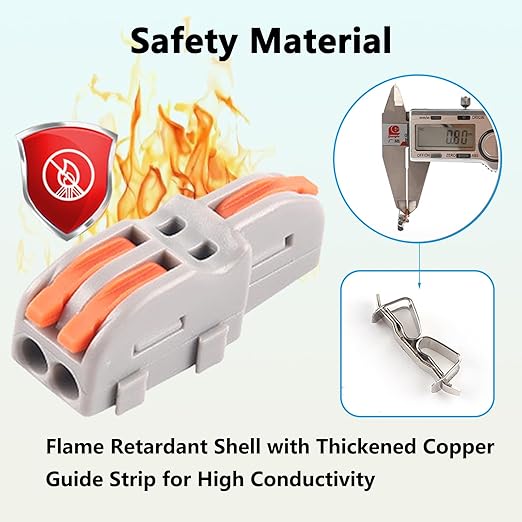 10Pcs 2 to 1 Wire Connectors Small Electrical Cable Splicing Splitter Terminal Block Inline Splice Snap Splicer for Residential Speaker Gauge Push DIY Splicing into 4/6/8/9/10 Way
