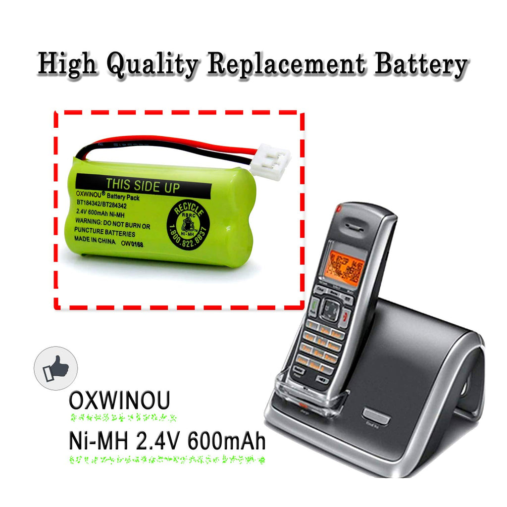 OXWINOU 2.4v BT184342 BT284342 BT18433 BT28433 BT183348 BT283348 BT-1011 Replacement Battery Compatible with Phone CS6209 CS6219 CS6229 DS6151 89-1330-01-00 CPH-515D(2-Pack)