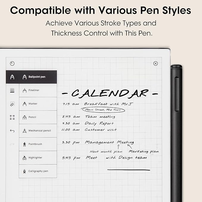 Magnetic Stylus for Remarkable 2 Pen with Eraser, EMR Digital Stylus for Remarkable Replacement Pen Marker Plus, Digital 2 Stylus Alternative Marker Plus for Wacom/Kindle Scribe/BOOX/EMR Devices