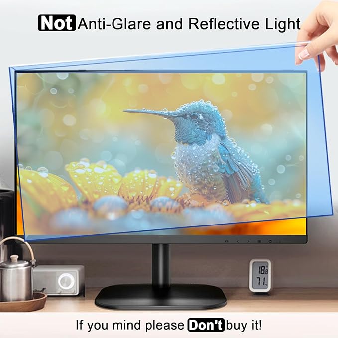 27-28 Inch Blue Light Filter for Computer Monitor, Computer Screen Blue Light Blocker Panel (24.8''x14.6'') for Widescreen Desktop LCD TV PC Monitor, HD Not Anti-Glare