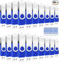 USB 8GB Bulk Flash Drives 50 Pack, EASTBULL USB 2.0 Swivel Thumb Drives Pack Metal USB Drives Fold Storage (Blue)