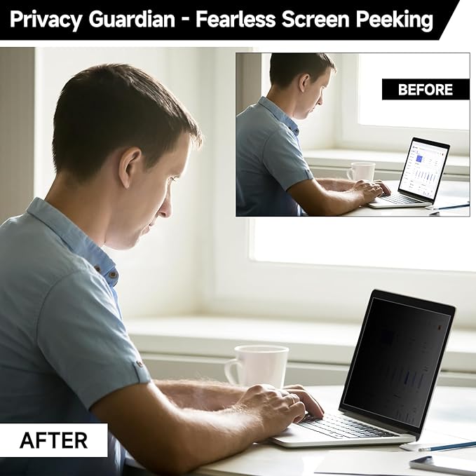 17.3 Inch 1920x1080 Laptop Privacy Screen Filter, Anti Blue Light Glare & Anti Scratch Computer Privacy Shield for 17.3" with 16:9 Aspect Ratio Laptop