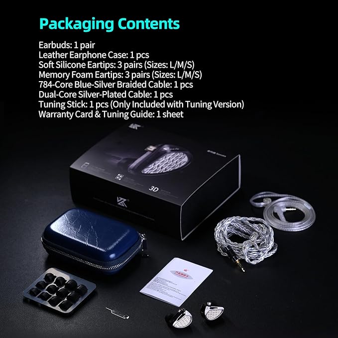 KZ Sonata 14BA IEMs, in-Ear Monitor Headphone High-Performance Flagship HiFi Earphones with 4 Tuning Switches, Clarity in All Frequency Stereo Sound Comfortable Headphones for Musicians (Tuning)