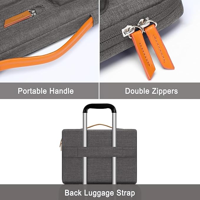 MOSISO 360 Protective Laptop Case 16 inch, 15-15.6 inch Laptop Sleeve Compatible with MacBook Pro 16, HP, Acer, Dell, Lenovo, ASUS, Side Open Carrying Case with 4 Zipper Pockets&Handle, Taupe Gray