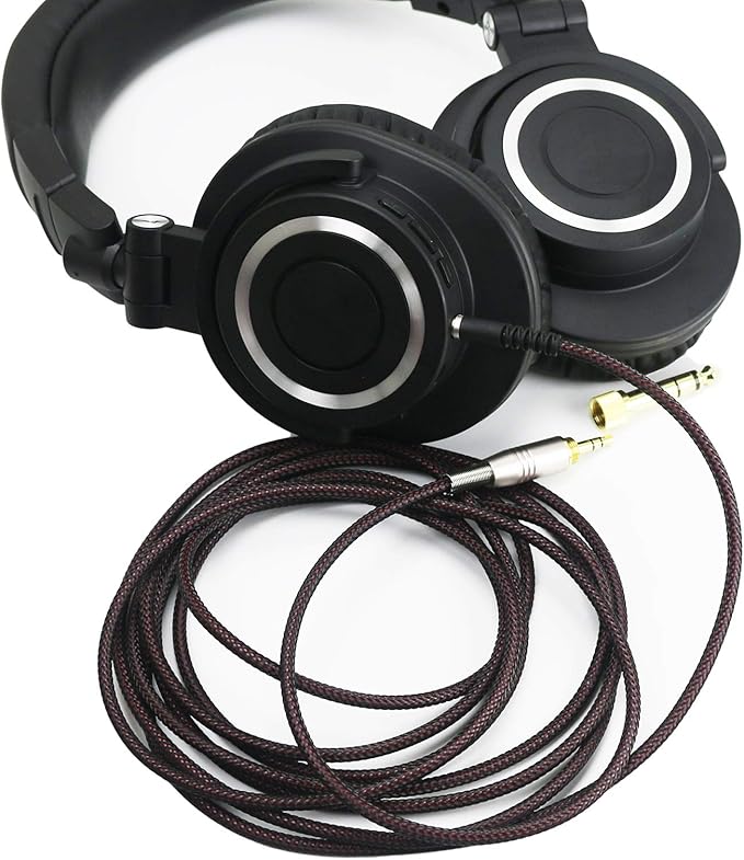 NewFantasia Replacement Audio Upgrade Cable Compatible with Audio-Technica ATH-M50xBT, ATH-AR3BTBK, ATH-SR50BT, ATH-ANC7B, ATH-ANC9, ATH-S700BT, ATH-SR5BTBK Headphones 1.5meters/4.9ft