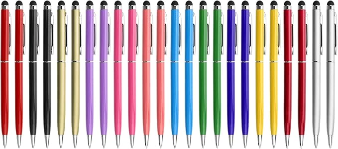 24 Pack Stylus Pens for Touch Screens innhom Stylus Pen for ipad iPhone Tablets Samsung and Black Ink Ballpoint Pens-2 in 1 Stylists Pens