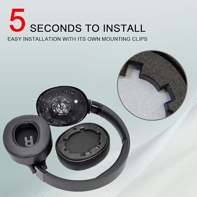 Replacement Ear Pads for JBL Tune 700(700BT)/710(710BT)/720(720BT)/750(750BT,750BTNC)/760(760NC)/770(770NC) Headphones, Headset Ear Cushions, Headset Earpads, Ear Cups Cover-Black