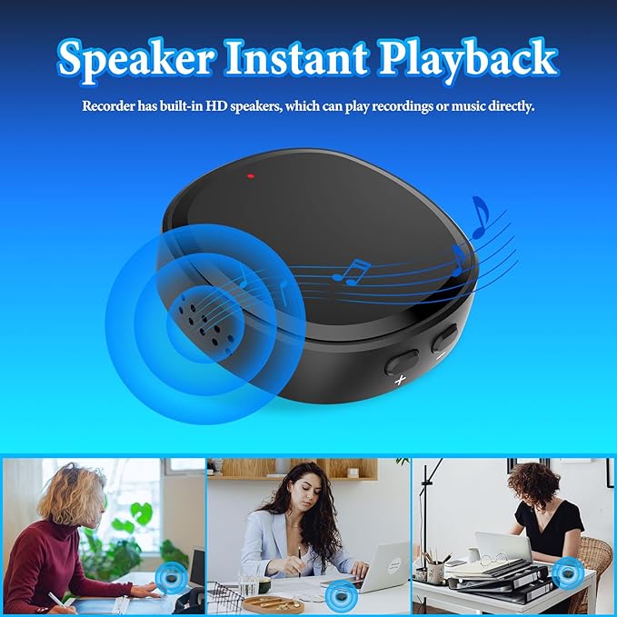 64GB Digital Voice Recorder with Playback, 3-in-1 Recording Devices with MP3 Music Player and USB Flash Drives, Portable Mini Tape Recorder Small Audio Recorder for Lectures Meetings Interviews