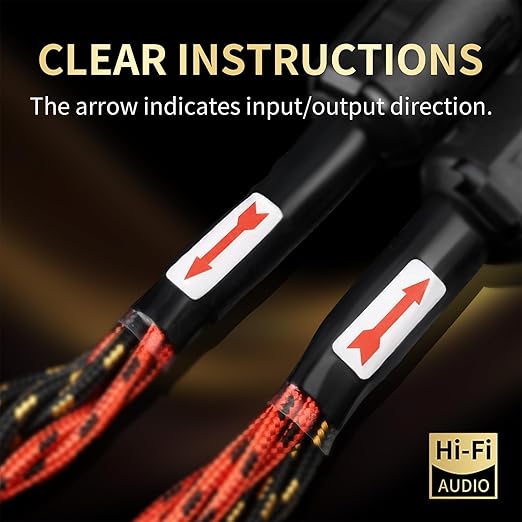12 AWG Audiophile HiFi Speaker Audio Cable–4N OFC Core,24K Gold-Plated Banana Plugs with Nylon Braid,Compatible with Amplifier,Speakers, AV Receiver & Home Theater(8.20ft/2.5m) 2-Pack