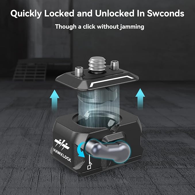 SMALLRIG Quick Release Plate Drop-in HawkLock mini Quick Release Camera Mount Adapter with 1/4" Screw, for Camera Clamp, Super Clamp, Ball Head, Tripod, Magic Arm, Stabilizer, Field Monitor - 3513C