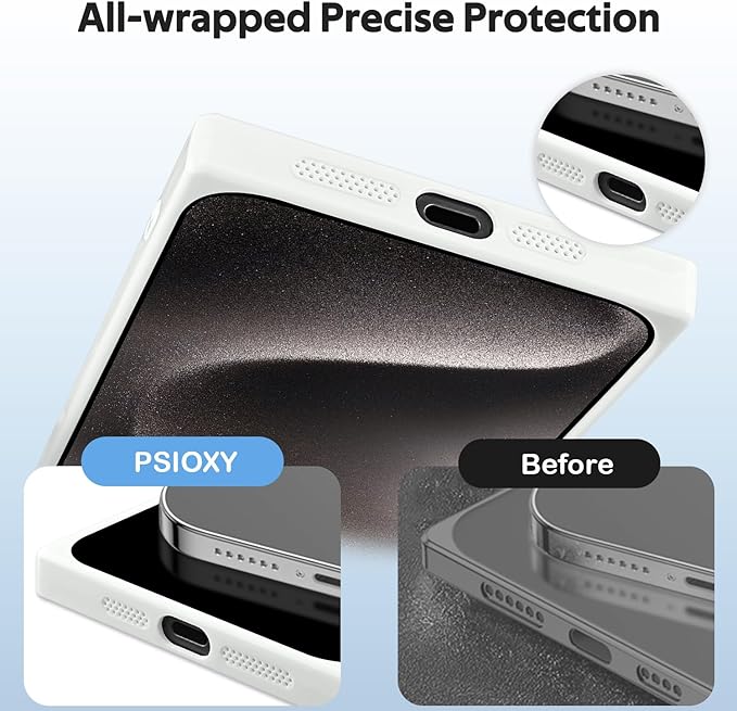 Designed for iPhone 15 Pro Max Case Compatible with Magsafe Cover Camera Lens Protector Military Grade Protection Shockproof Soft TPU Slim Magnetic Phone Case for iPhone 15 Pro Max White