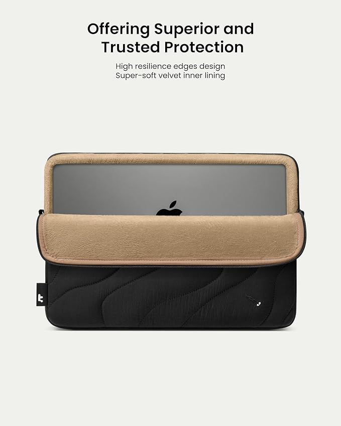 tomtoc 360 Protective Puffy Laptop Sleeve for 14-inch MacBook Pro M4/M3/M2/M1 Pro/Max A3112 A3401 A3185 A2992 A2918 A2779 2024, 13.5/13.8-inch Surface Laptop 7(Copilot+ PC)/6/5/4/3, Quilted Design