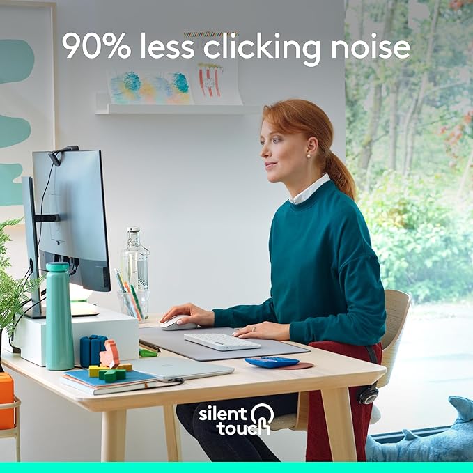 Logitech Wireless Mouse Signature M650 L Full Size - Large Hands, 2-Year Battery, Silent Clicks, Customizable Buttons, Bluetooth, PC/Mac/Chromebook - Off White, Right-Handed, Large