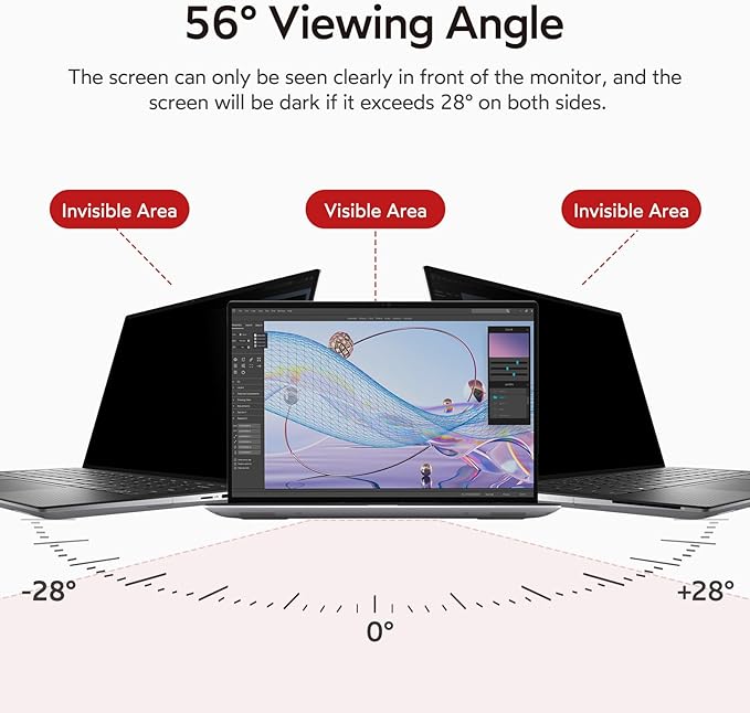 bersem 17.3 Inch Laptop Privacy Screen for 16:9 Ratio Computer Monitor, Anti-Glare, Blue Light Filter, Removable, UV-Blocking, 1 Pack
