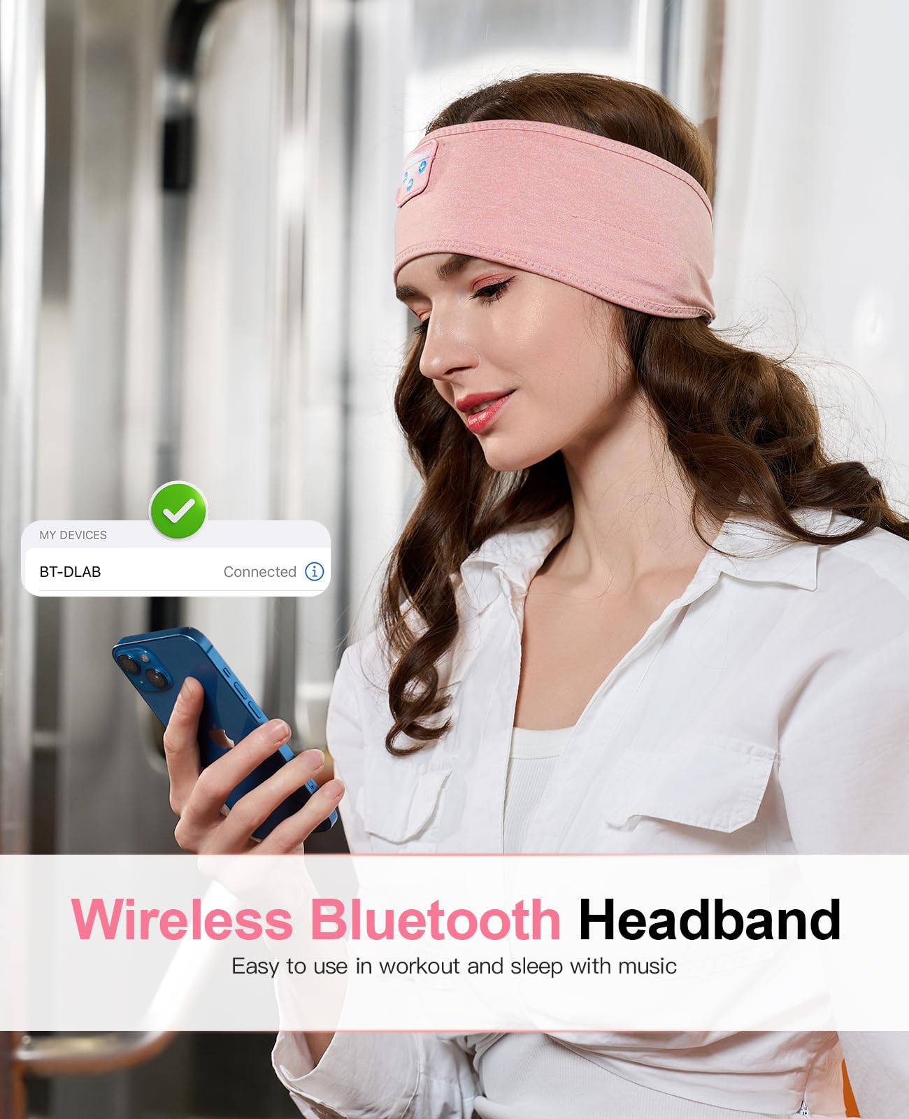 Perytong Sleep Headphones Headband- Bluetooth Sleeping Headphones with Built-in Stereo Speakers for Side Sleepers - Wireless Sports Headband Earphones - Unique Gifts for Men Women