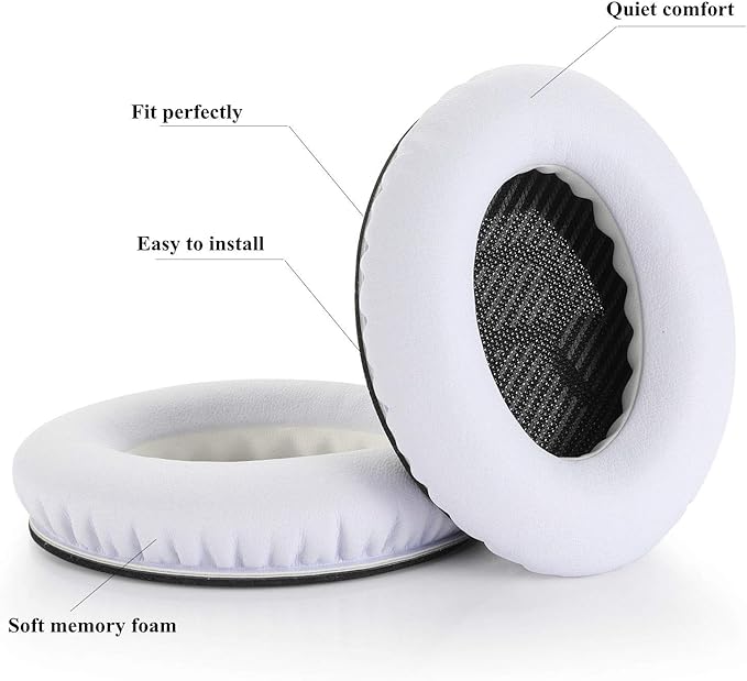Headphones Replacement Ear Pads,for Bose Quietcomfort QC15 QC25 QC35 35 ii (White)