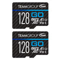 TEAMGROUP GO Card 128GB x 2 Pack MicroSDXC UHS-I U3 V30 4K for Action Cameras & Drone High Speed Flash Memory Card with Adapter for Outdoor Sports&Vlog, 4K Shooting,GoPro&Insta360&DJI TGUSDX128GU364
