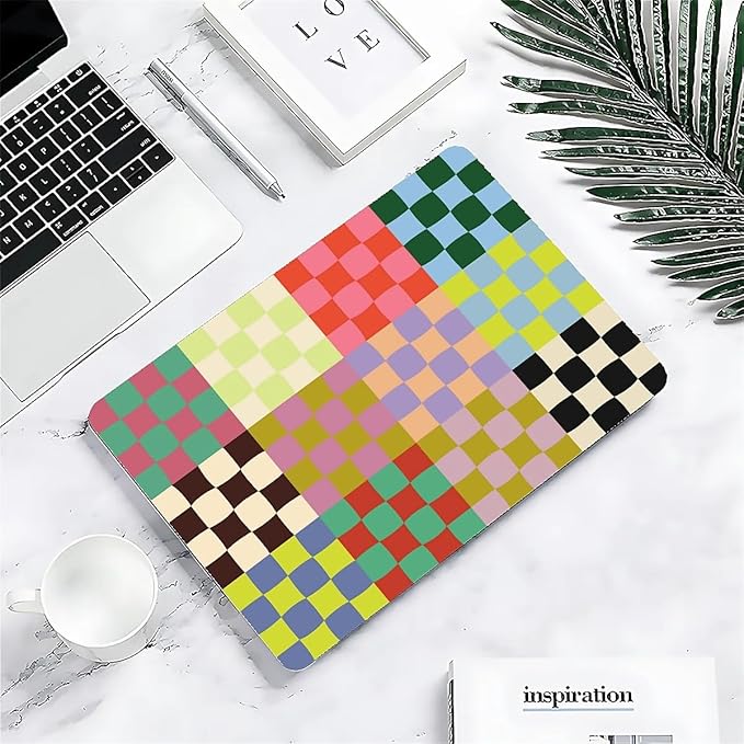 Compatible with MacBook Air 13.3 13.6 Inch Case 2022 2021 2020 2019 Plastic Hard Shell Case Cover,13.3 Air (A1932/A2179/A2337), Colorful Checker