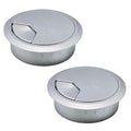 2 Pcs Desk Grommet 2-1/16" / 53 mm, Desk Cord Hole Cover, Cable Grommet ABS Plastic, Desk Hole Grommet for Home & Office Pc, Detachable Adjustable Cable Cord Organizer-Silvery