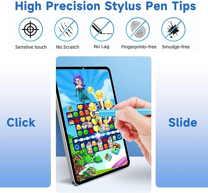 Mesh Fiber Stylus Pen Replacement Tips (20 Pcs) for Capacitive Touch Screen, High Sensitivity, Soft, No Scratch, Slow wear, Smartphone,Tablet Stylus Fibre Nibs