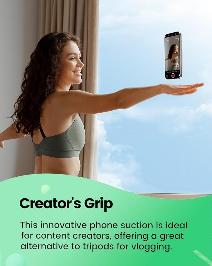 amBand Airplane Travel Essential Accessories Phone Holder for Women Men, Magnetic Suction Cup Phone Mount for Flying Plane Seat Back Screen, Long Flight Must Have Hands-Free for Selfie/Video, Sky Blue