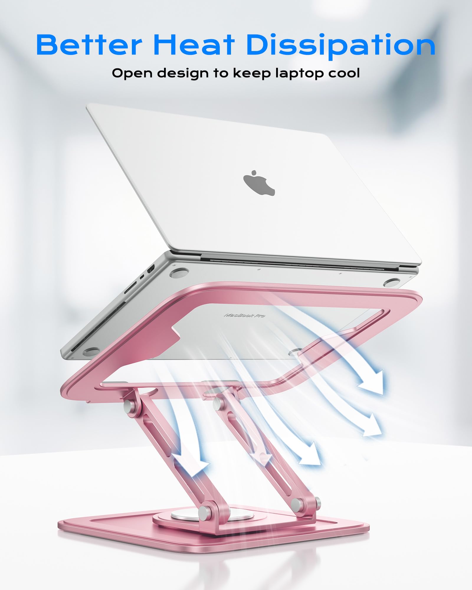 LOXP Adjustable Laptop Stand, Computer Stand with 360 Rotating Base