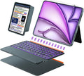 iPad Air 13 inch Case Keyboard (M3 M2, 2025 2024),Wireless iPad Keyboard for Pro 12.9 inch 6/5/4/3rd Gen,Magnetic Detachable with Trackpad,7-Color Backlit,Landscape/Portrait,Adjustable Stand (Gray)