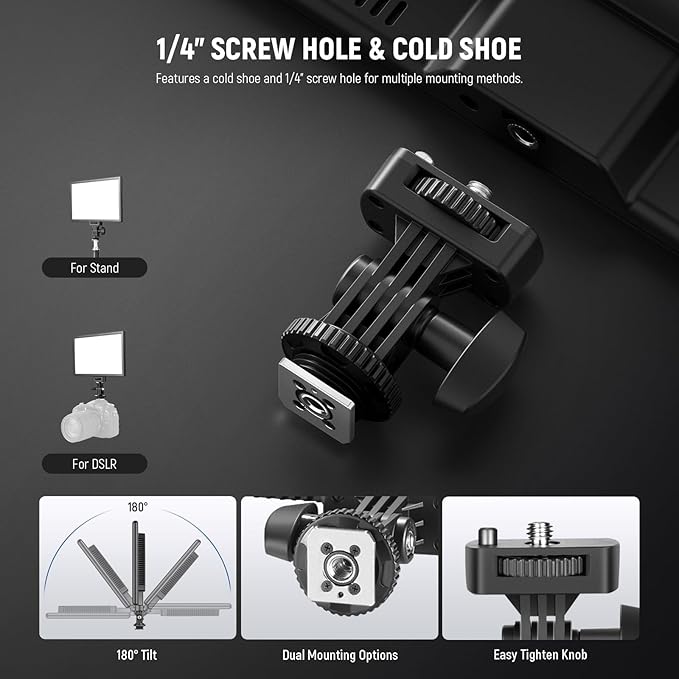 NEEWER 192 LED Video Light Panel, 20W Ultra Thin 8000mAh Bi Color Dimmable DSLR Camera Soft Photography Key Lighting 3200K-5600K CRI97+ for Studio Recording Live Streaming, Cleaning Cloth