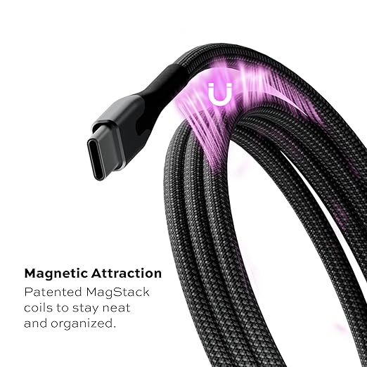 Statik MagStack USB A to iPhone Cable MFi Certified, Clutter-Free Magnetic Charging Cable, Anti-Tangle Phone Charger Cord, 12W, Compatible with iPhone 14 Pro Max, 13 12 11, 3FT/1M