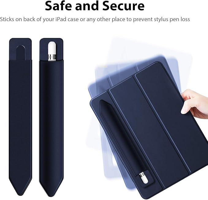 Doormoon Stylus Adhesive Pencil Holder for Apple Pencil (1st and 2nd Gen) - Compatible for iPad Pro 11/10.9/9.7 & iPad 6th 2020 Gen Cases, Blue Blue