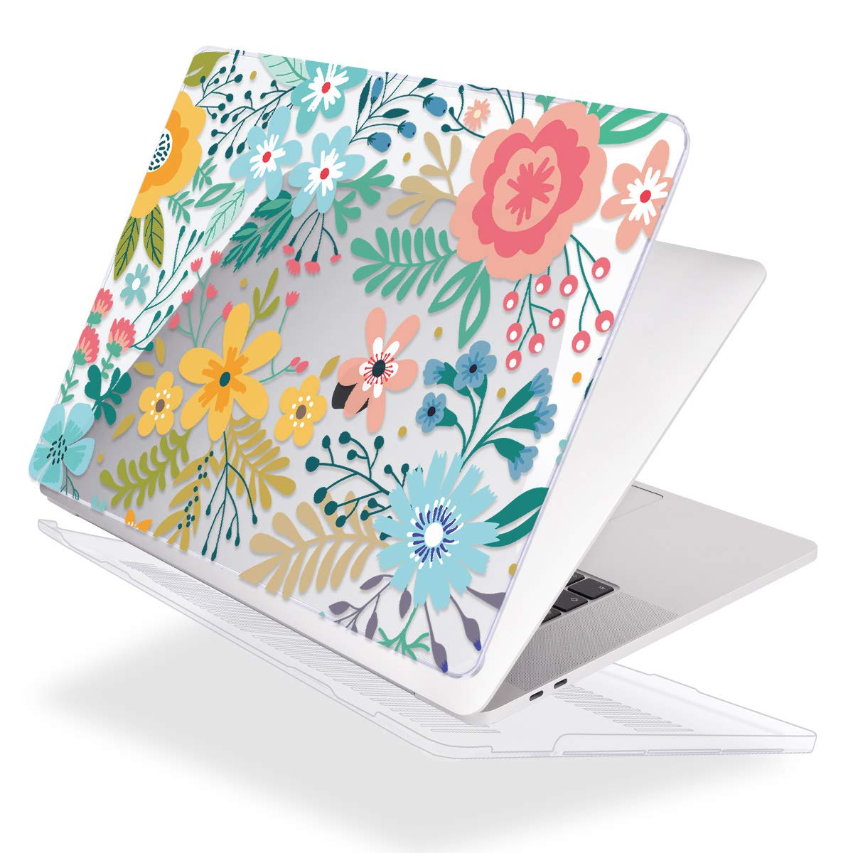 Mektron for MacBook Air 13 Case A1466/A1369 (2010-2017 Release), Snap-on Plastic Hard Shell Cover for MacBook Air 13.3 inch with Keyboard Cover,Garden Flowers