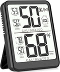 Antonki Room Thermometer, Digital Small Hygrometer Indoor Thermometer Humidity Gauge, Temperature Humidity Meter with Max/Min Record Monitor Sensor for Home, Plants - Battery Included