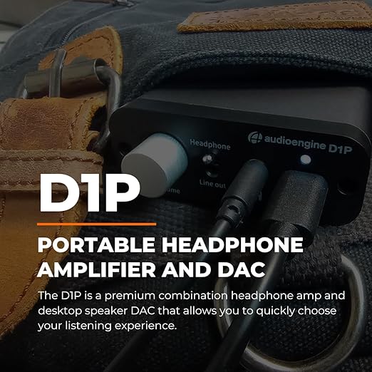 Audioengine D1P 32 Bit Portable Headphone Amplifier - Audio DAC Amp Switcher for Gaming and Music