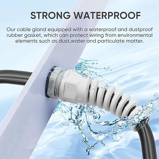 Strain Relief Cord Connector,LISTENJIALE 2Pcs NPT 1" Waterproof Cable Gland Flex Spiral Strain Relief Adjustable 18-25mm Cable Connector Nylon Joint with Gaskets(Grey)