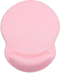 ITNRSIIET Ergonomic Mouse Pad with Gel Wrist Support Small Wrist Rest Smooth Surface Non-Slip PU Base Comfortable Office Supplies Pain Relief, 8.7 x 7.2 inches, Pink
