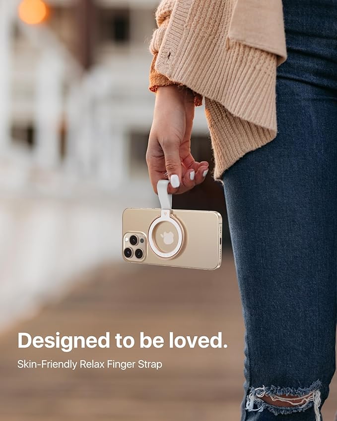 andobil [2025 Unrivaled Stability] Magnetic Phone Grip Holder for MagSafe Ring Stand Holder Kickstand Compatible with MagSafe Accessories for iPhone 16 Pro Max Plus iPhone15/14/13/12&Android,Rosegold