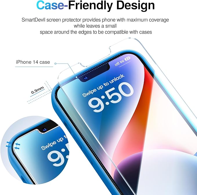 SMARTDEVIL 2 Pack Screen Protector for iPhone 16 Pro Max (6.9 Inch) Tempered Glass, HD Clear Film, Easy Installation, Dust-Free & Bubble-Free