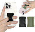 Universal Phone Grip for Smartphones - Phone Holder for Hand for Back of Phone - Wireless Charging Compatible (Black Green) - 2Pack