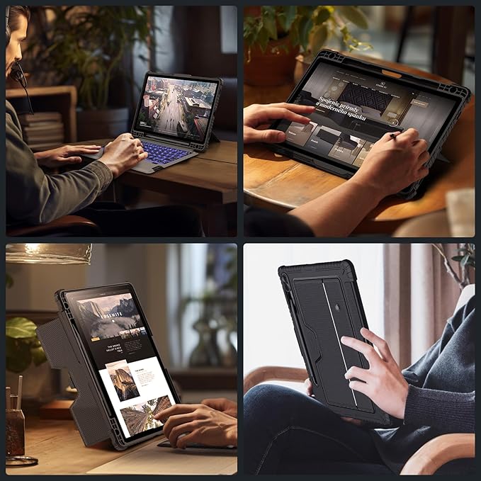 Nillkin for Samsung Galaxy Tab S10 FE 10.9” / S9 11" Case with Detachable Keyboard, 7-Color Backlit, Trackpad, S Pen Holder, Rugged Keyboard Case with Camera Cover for Samsung Tablet S10 FE 5G