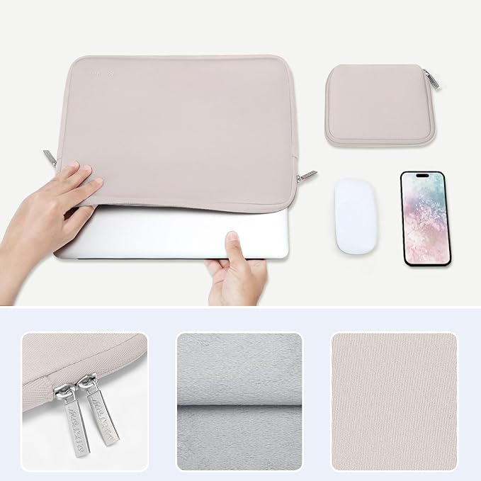 MOSISO Laptop Case 16 inch, 15-15.6 inch Laptop Sleeve Bag Compatible with MacBook Pro 16 inch, HP, Acer, Dell, Lenovo, ASUS Notebook, Neoprene Computer Sleeve Bag with Small Case, Rock Gray