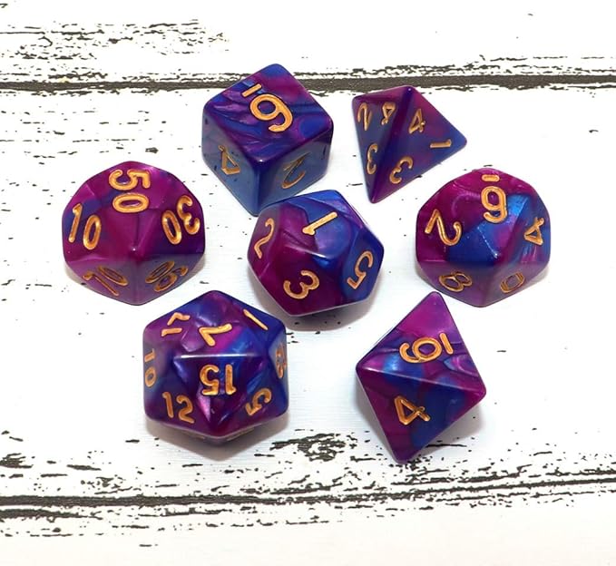 DND Dice Set, 6Pack 7 Die Polyhedral D&D Dice Sets with D20 D12 D10 D% D8 D6 D4 Compatible with Dungeons and Dragons Role Playing Games RPG MTG Table Games (42 Pieces)
