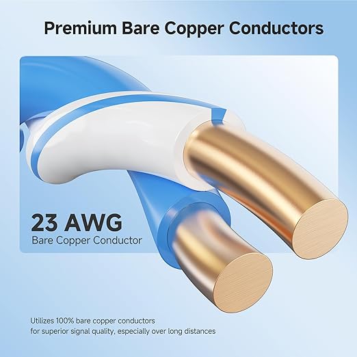 Cable Matters [UL Listed] 10Gbps in-Wall Riser Rated (CMR) 23AWG Bare Copper Cat6 Ethernet Cable - 1000ft, Cat 6 Ethernet Cable Spool, Cat 6 Cord Bulk, Blue
