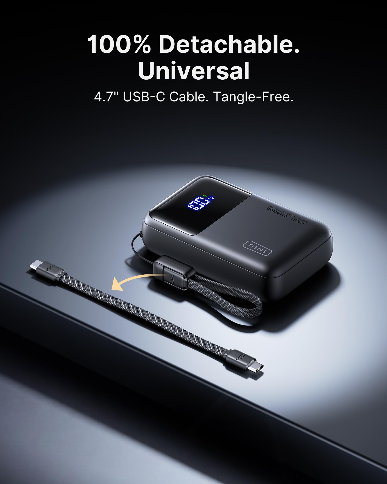 INIU 20000mAh Laptop Power Bank, Ultra Compact 65W PD Dual Fast Charging Portable Charger, TSA Approved Battery Pack with USB C Cable for Travel MacBook iPad Tablet Switch iPhone 17 16 Pro Samsung S25