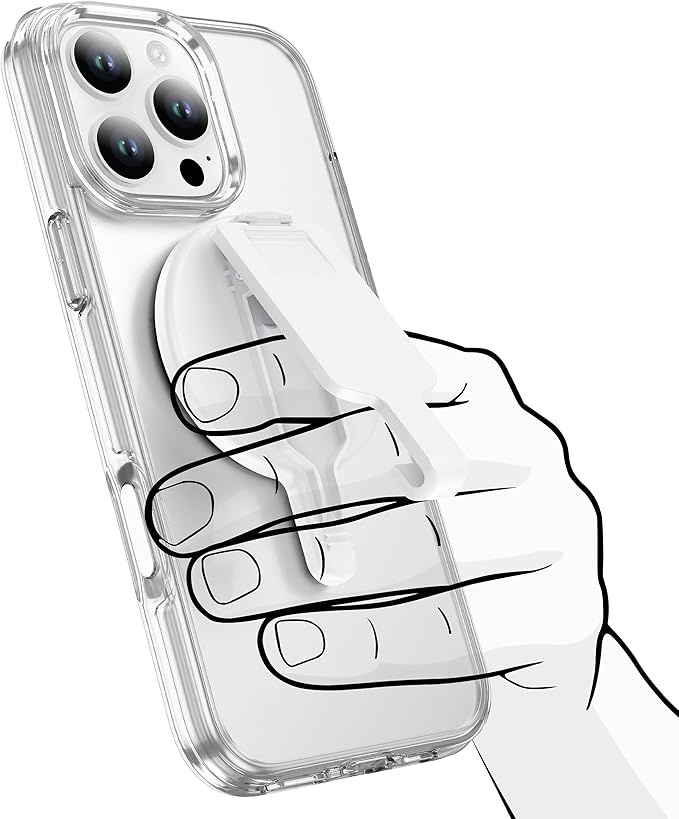 BAISRKE Magnetic Belt Clip Phone Holder, Strong Magnetic Waist Clip Compatible with Phone Cases, Portable & Versatile Accessory for Travel & Outdoor Use - White