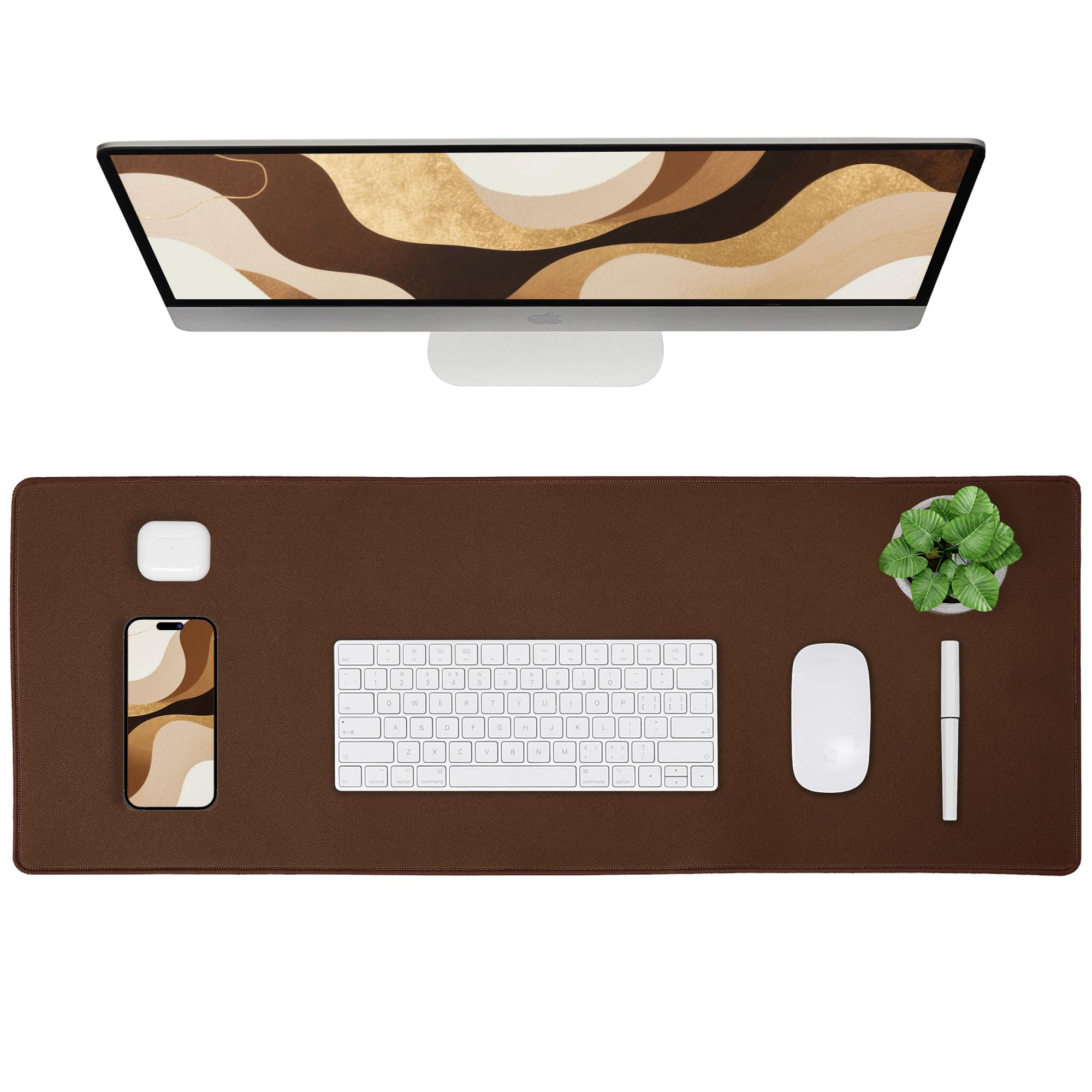 ALOANES Non-Slip Extended Mouse Pad Office&Home Desk Mat Stitched Edge