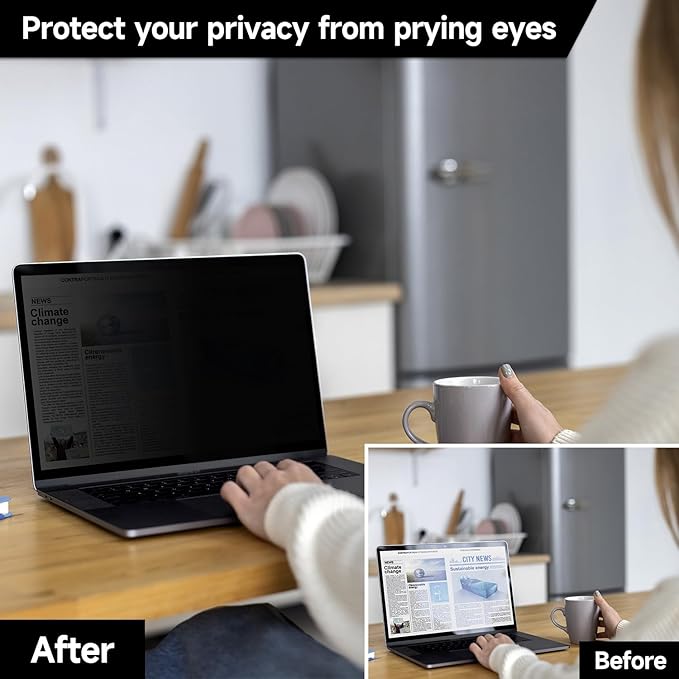2 Pack Privacy Screen Compatible with MacBook Pro 14 Inch Screen Protector (2021-2024, M1, M2, M3, M4-Model A2442 A2779 A2918 A2992 A3112 A3401), Laptop Privacy Screen Matte Anti Blue Light Glare Film