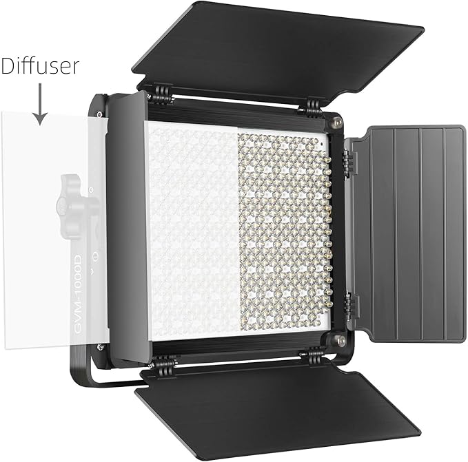 RGB Full Color LED Video Light, GVM 3 Pieces Photography Lighting Kit with APP Control, for YouTube Studio, Video Shooting, 3200-5600K/CRI 97/8 Kinds of The Scene Lights, with U Bracket and Barn Door