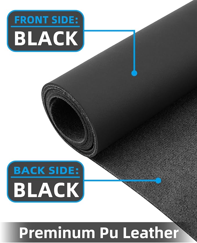 Leather Desk Pad Protector, Mouse pad,Office Desk mat,Computer and Laptop Mat, Non-Slip PU Leather Desk Blotter, Desktop Protector and Cover for Keyboard and Mouse(35.4"x17"Black)