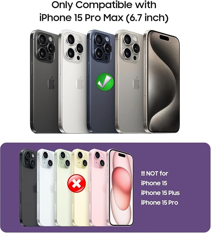 Magnetic for iPhone 15 Pro Max Case [Compatible with MagSafe][Built-in Camera Lens Protector] Slim Soft Silicone Bumper Shockproof Metallic Luster Phone Case (Rose Gold)