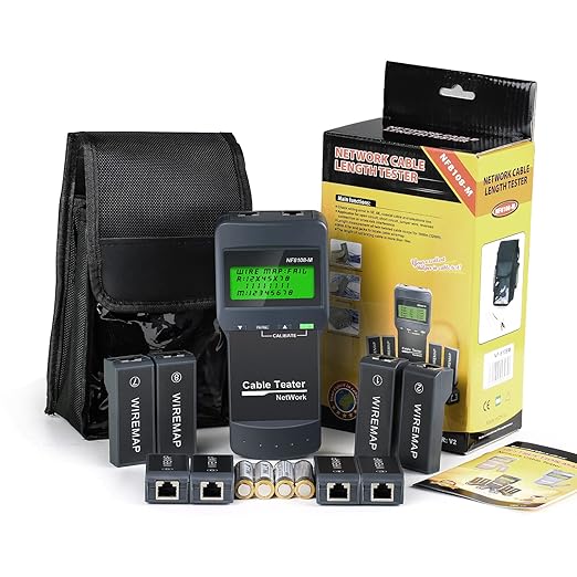 RJ45 Network Cable Tester, VXSCAN 8 Remote Units Network LAN Length Ethernet Cable Tester Kits for Cat5/CAT5e/CAT6/CAT6e - Locate The Breakage Point Length Measurement & Continuity Checking